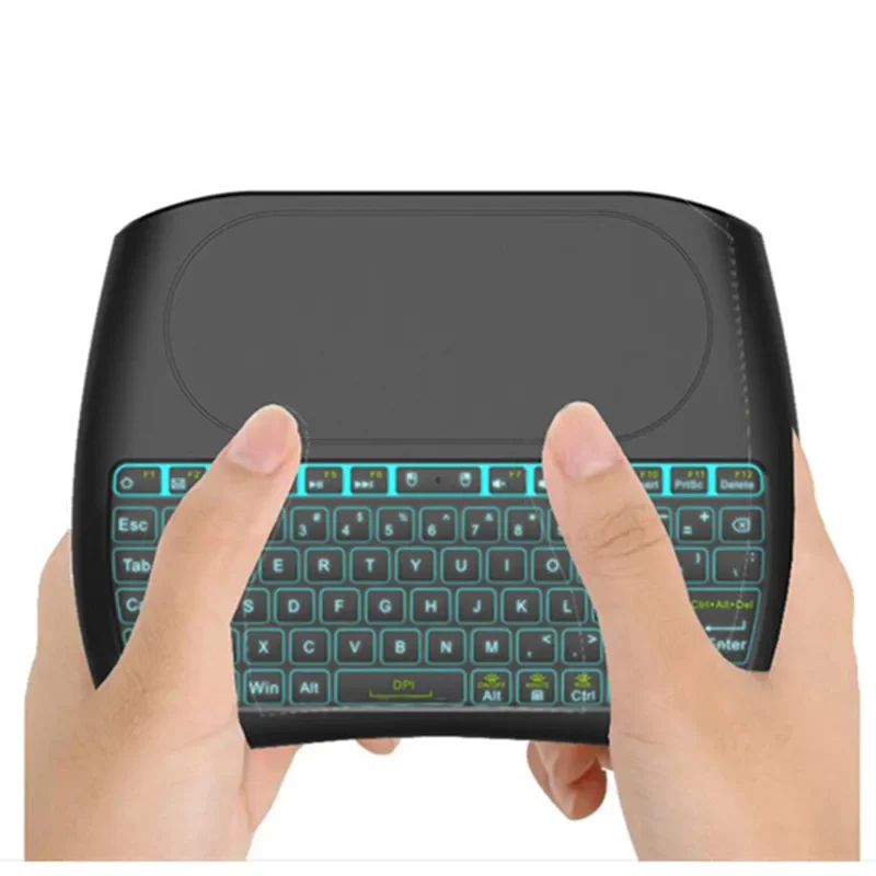 Color Backlit Mini Full Keyboard 2.4G Wireless with Touch Mouse Computer Android Player Smart TV Remote Controller Touch Version