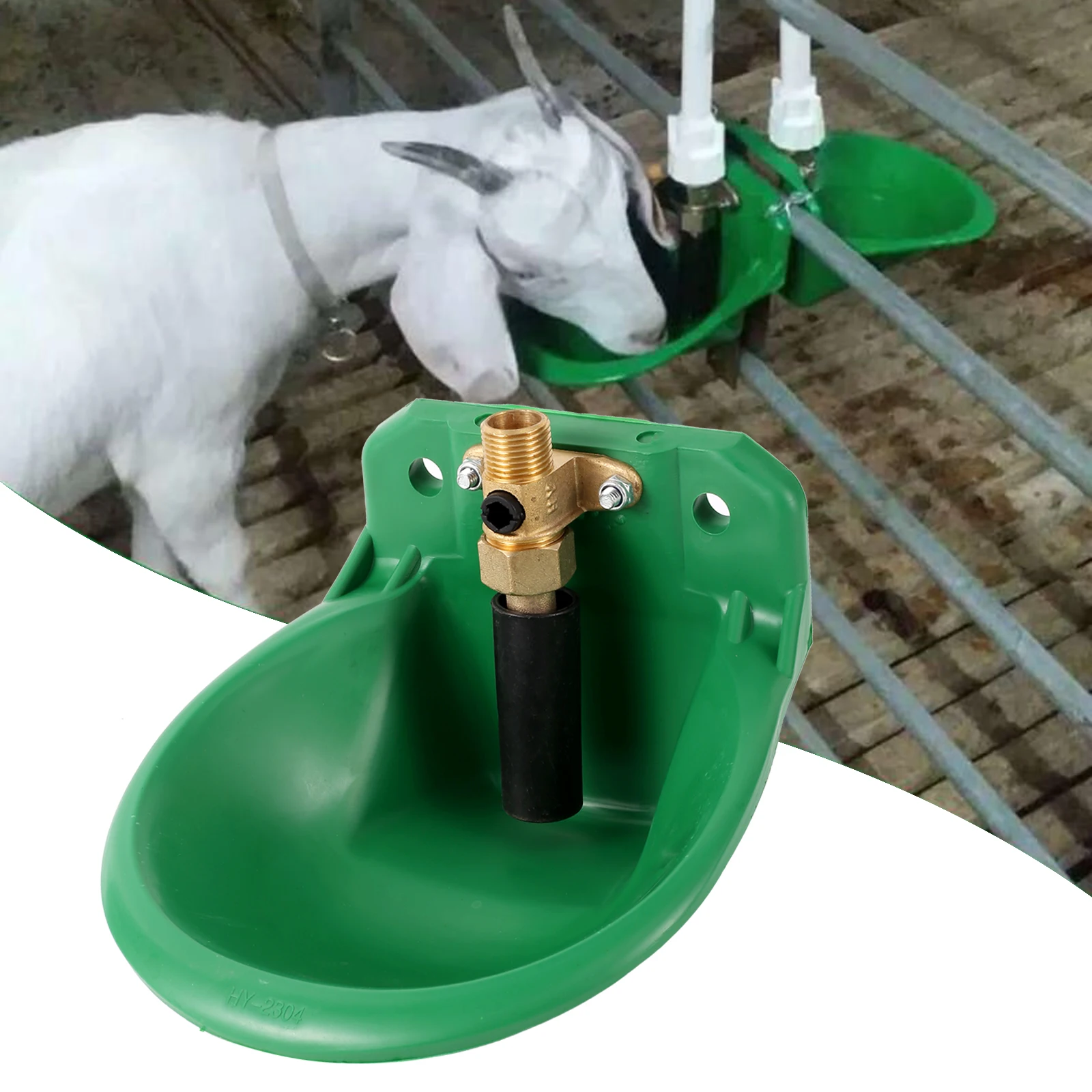 Sheep Goat Automatic Drinking Bowl Trough Goat Water Tank Sheep Drinker Sheep Feeder Farming Copper Valve Farm Drinker Tool 1Pc