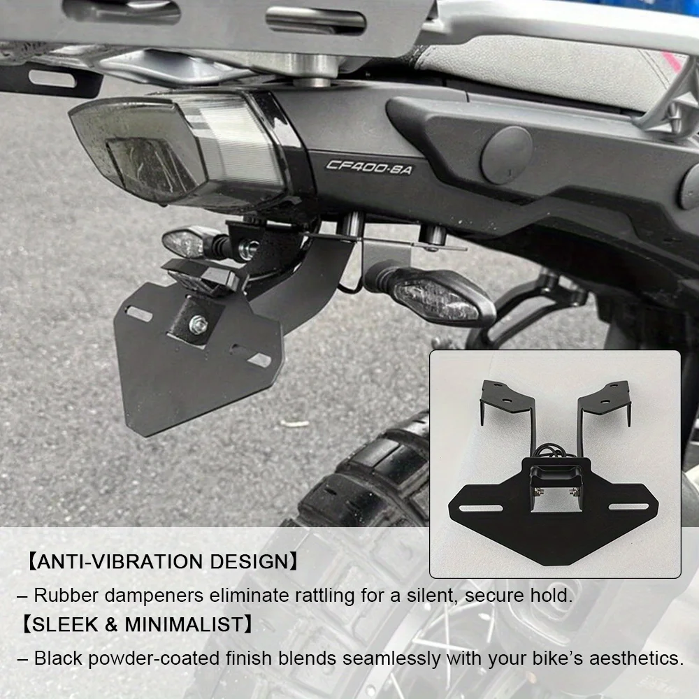 For CFMOTO MT450 IBEX 450 MT 2024-2026 450-MT 450MT License Plate Holder Fender Eliminator Tail Frame LED Light Motorcycle