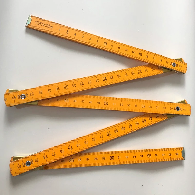 Folding Ruler 1M Long Wooden Composite Foldable Ruler Measuring Tools Perfect for Carpenters, & Contractors, DIY Craft