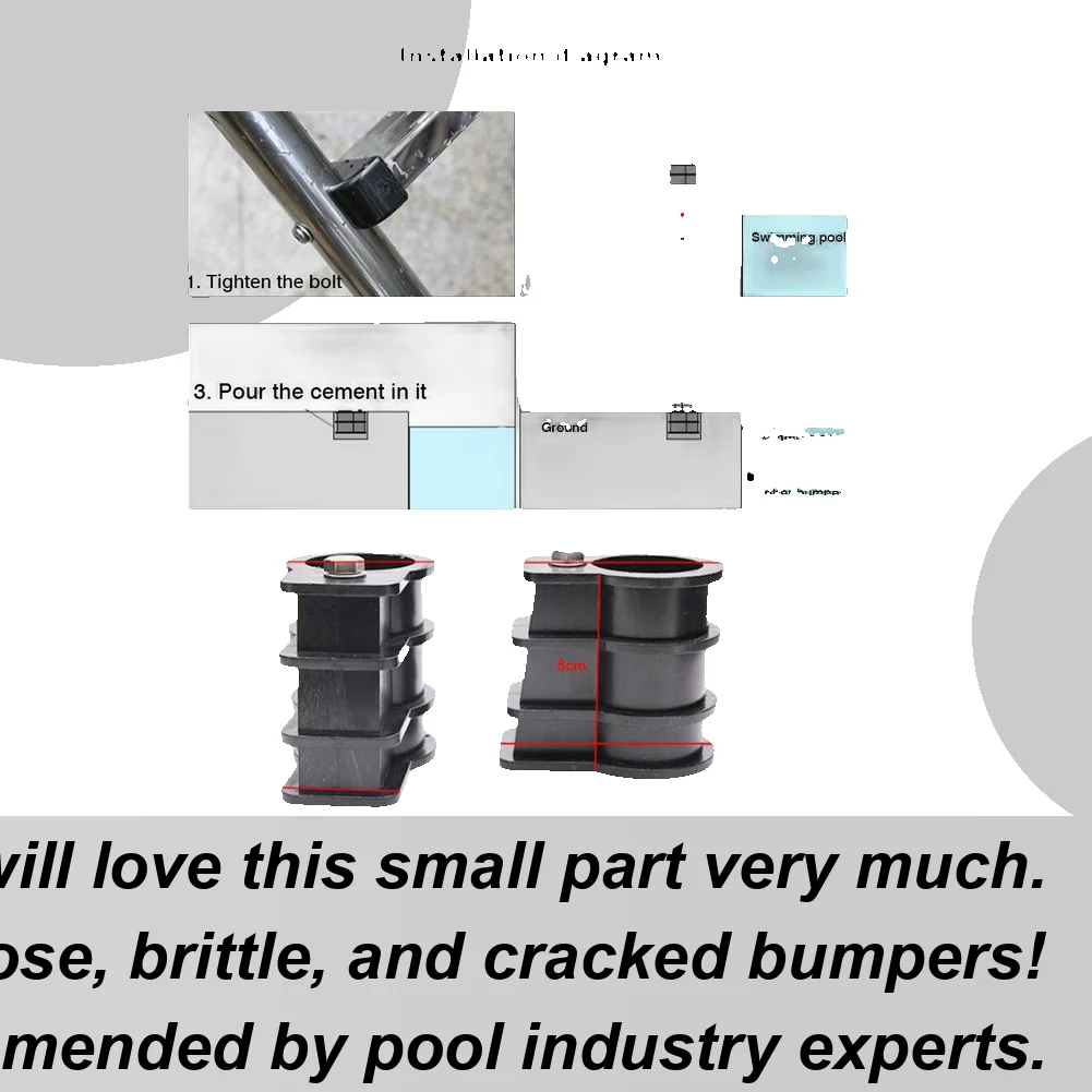 

Комплект для замены лестницы для бассейна, болт и лестница, резиновый бампер, бампер для лестницы для лестницы для бассейна