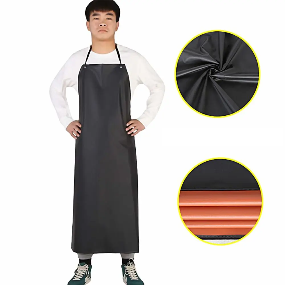 Durable PVC Thickened Apron Wear-resistant Waterproof Work Cover Household Cleaning Oil-proof Cooking Chef Apron Garden