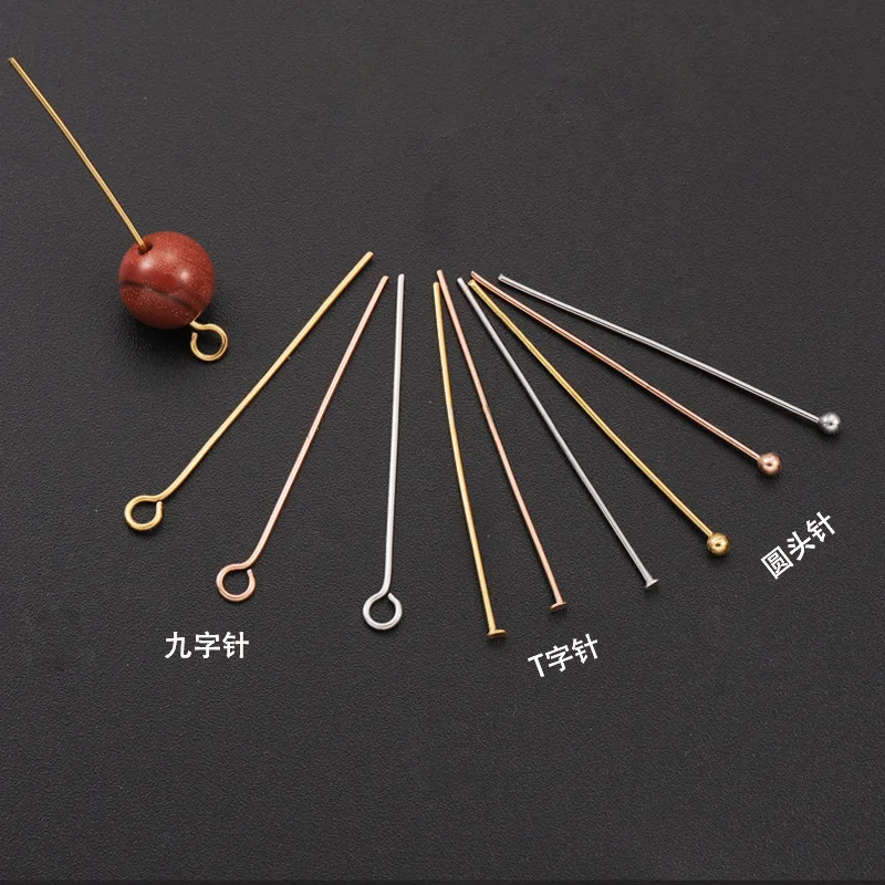 Fnixtar 100pcs/lot 18 30 40mm Stainless Steel Ball Head Pins 0.6mm Rod Needles Connector for Diy Earring Jewelry Accessories
