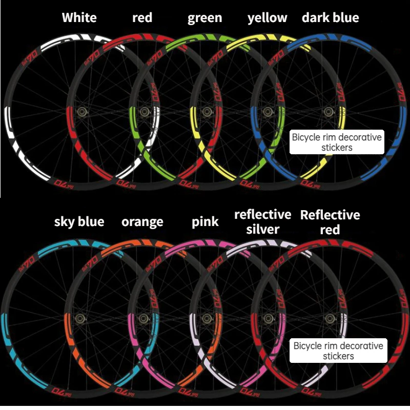 M70 MTB Rim Stickers Cycling Reflective Sticker Road Bike Wheel Decals 20\