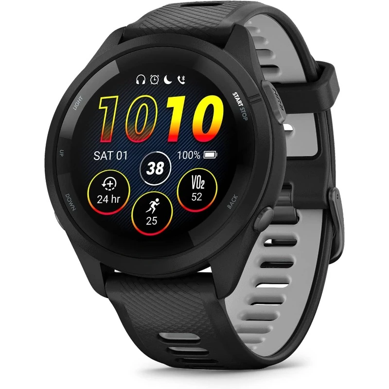 Running Smartwatch, Colorful AMOLED Display, Training Metrics and Recovery Insights, Black and Powder Gray，home.