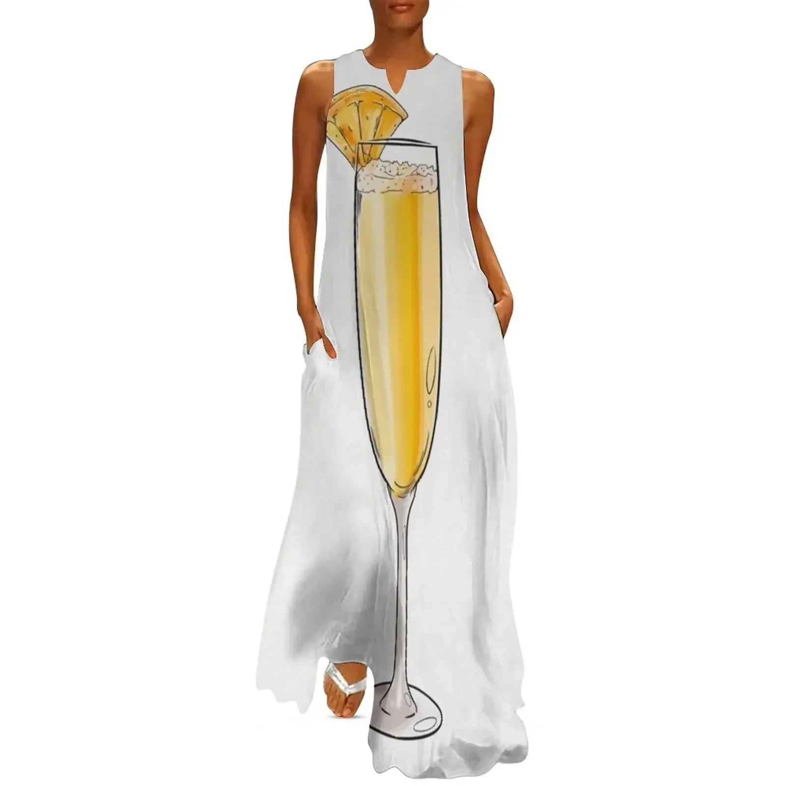 

Drink Mimosa Wine Long Dress long dress women women's summer jumpsuit wedding guest dress 2025 evening ladies