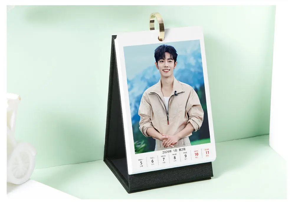 2025 Xiao Zhan Weekly Calendar Cross Year Calendar Star Fashion Desk Calendar Creative Desktop Small Fresh Set