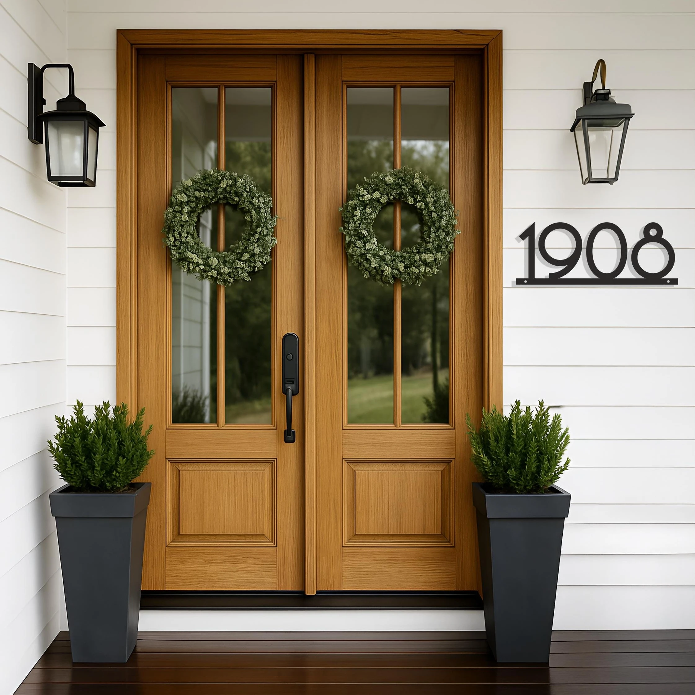 

Composite Aluminum Door Number Plate, Medieval Modern Outdoor House Numbers, Large Address Sign Custom