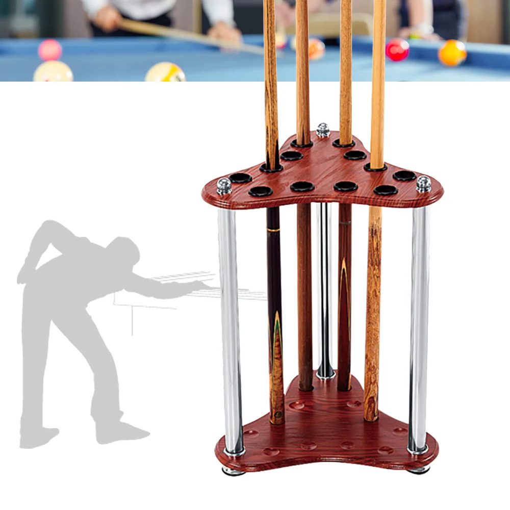 12 Pool Cue Rack Wood Billiard Racks Display Floor Pool Cue Storage Stand for Fishing Rod Golf Club