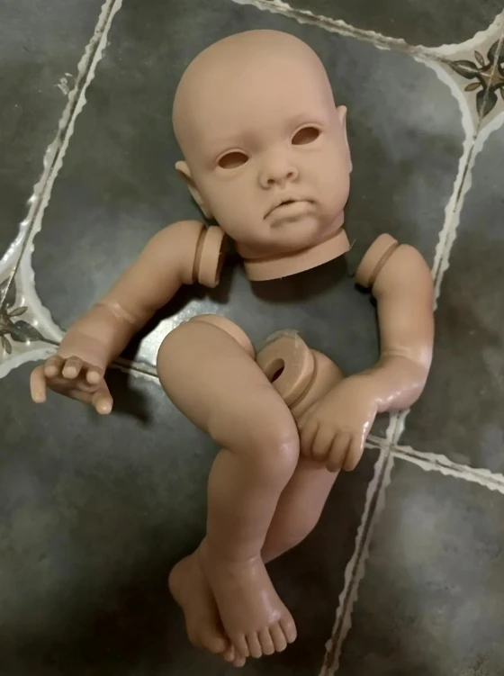 Unfinished Unpainted Doll Parts with Cloth Body and Eyes 20inch Reborn Lifelike Doll Kit Chantal