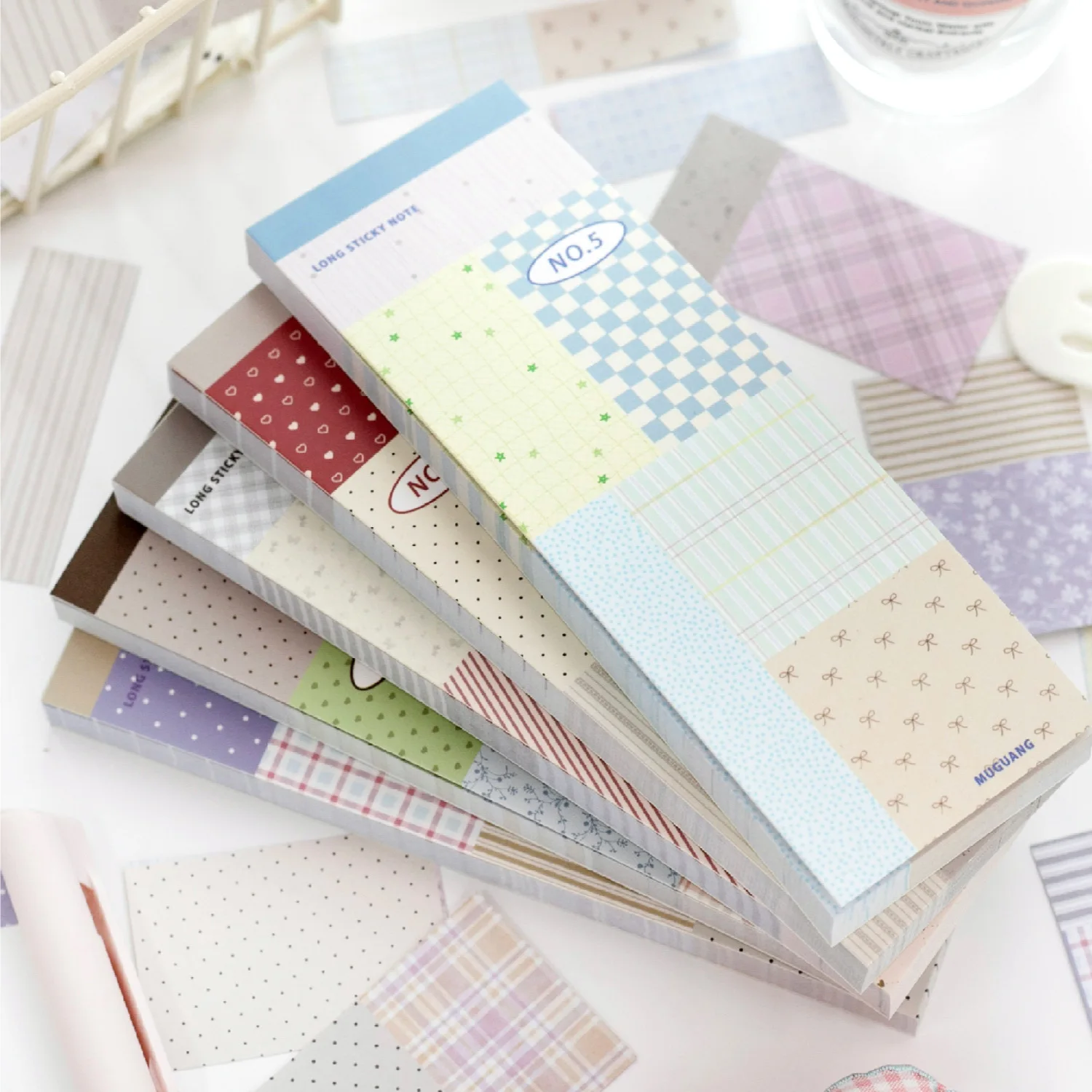 50pcs/lot Memo Pads Material Paper Dotted Control Junk Journal Scrapbooking Retro Background Decoration