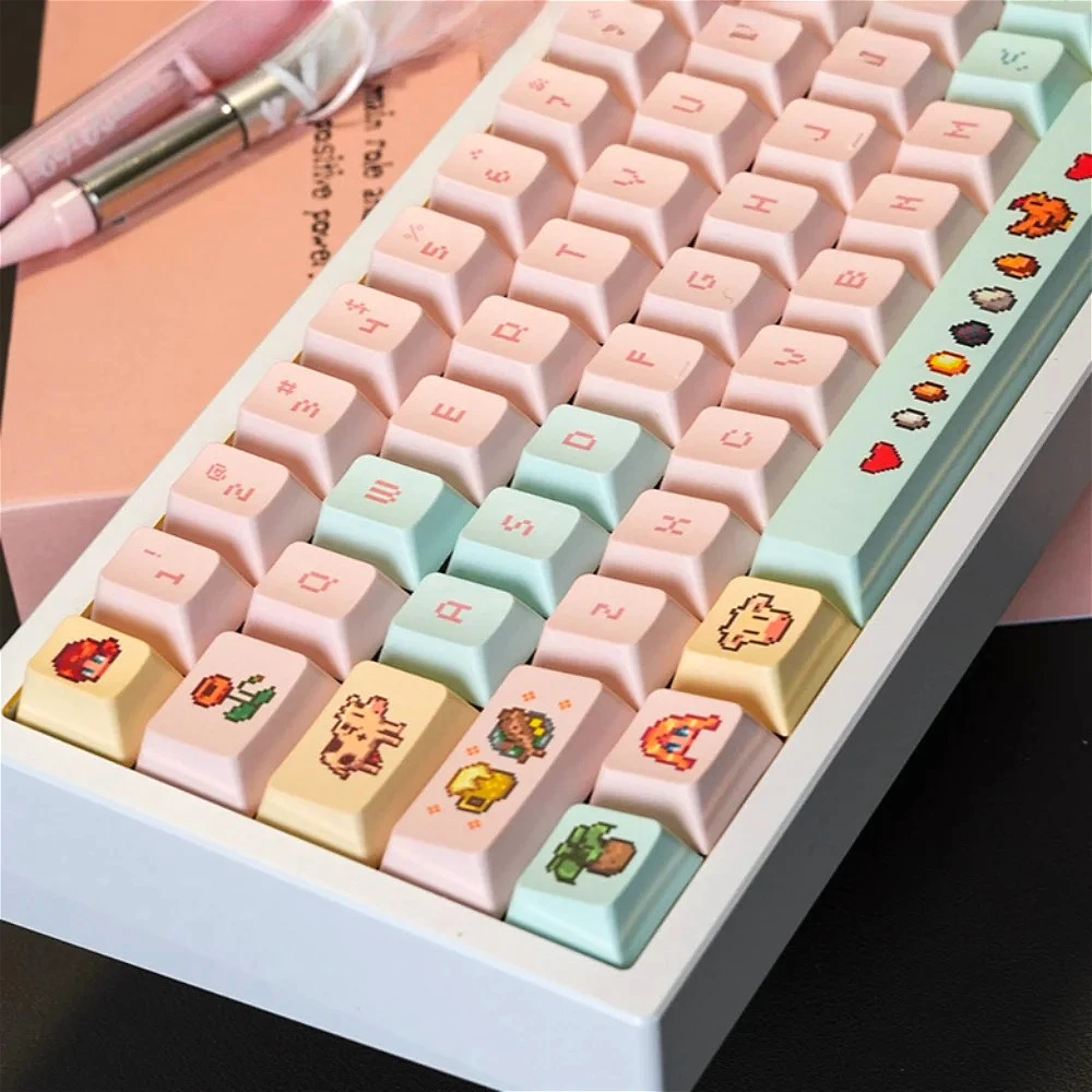 132 Keys Cherry Keycap Set PBT Wind Stardew Valley Keycap Kit for 60/64/84/98/108 Gaming Mechanical Keyboard MX Switch