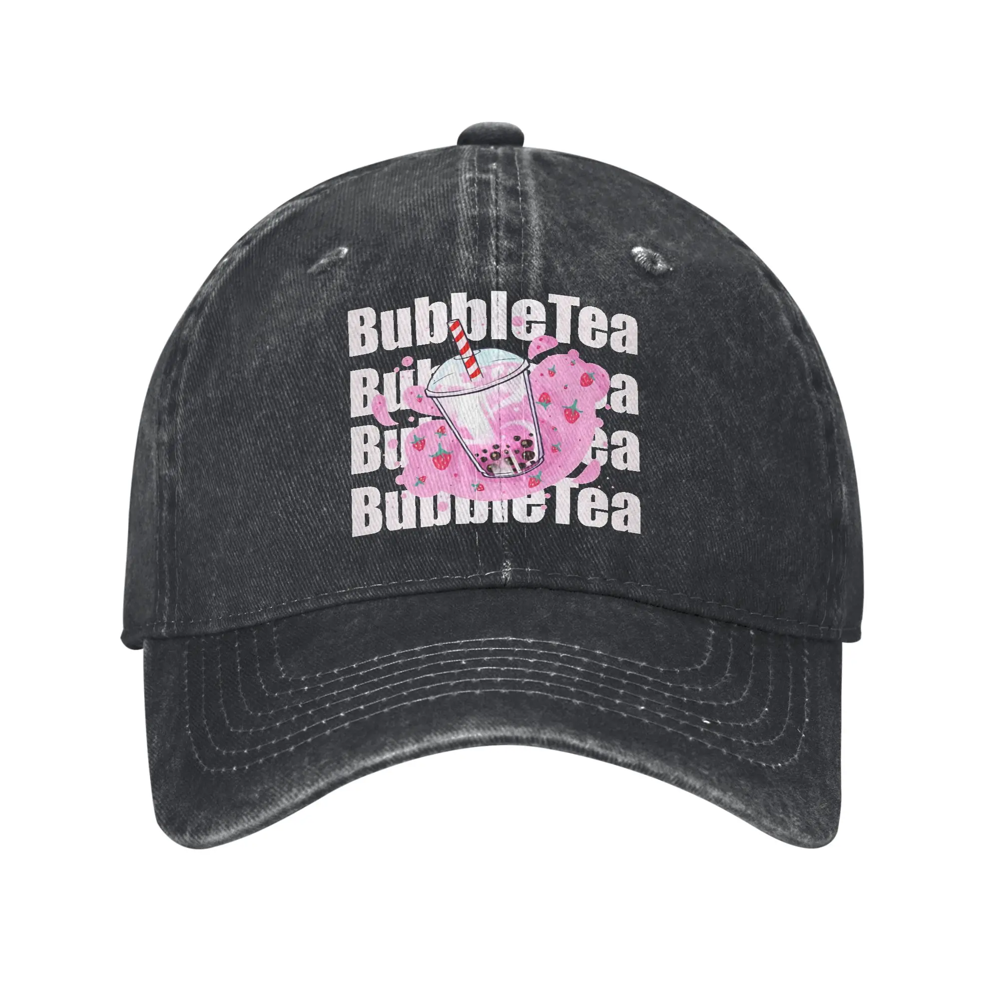 Gorras de béisbol con visera Milk Bubble Tea, versión blanca, gorras de protección solar Bubble Tea para hombre
