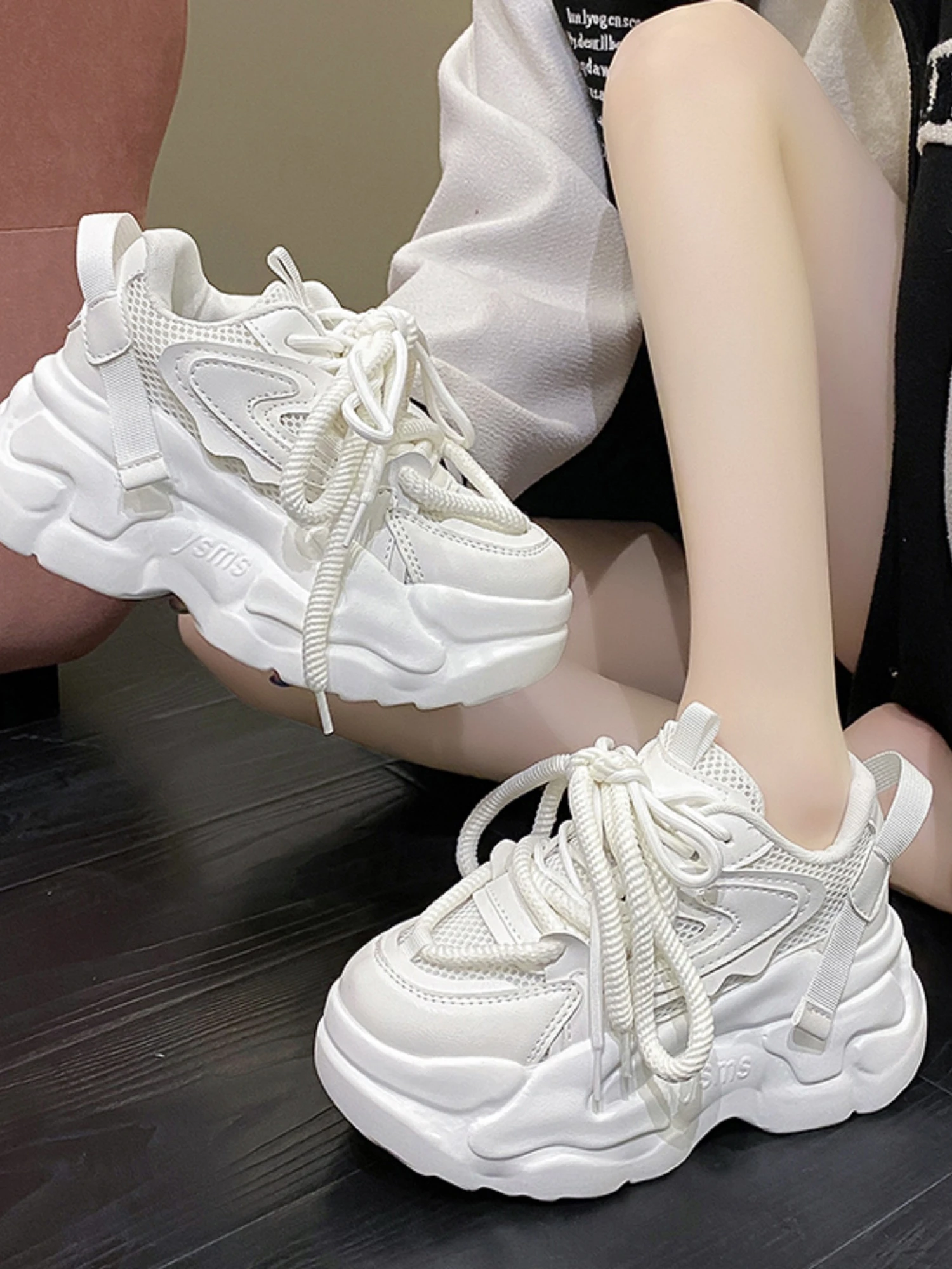 

Women's Sport oes Breathable Me up 7cm Heightening Dad oes Casual Running oes Waterproof Platform Slip-On Sneakers