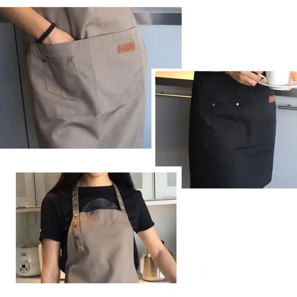 Kitchen Apron With Pocket Sleeveless Restaurant Waiter Chef Apron Cooking Baking Waterproof and Oil proof Aprons Hand-wiping