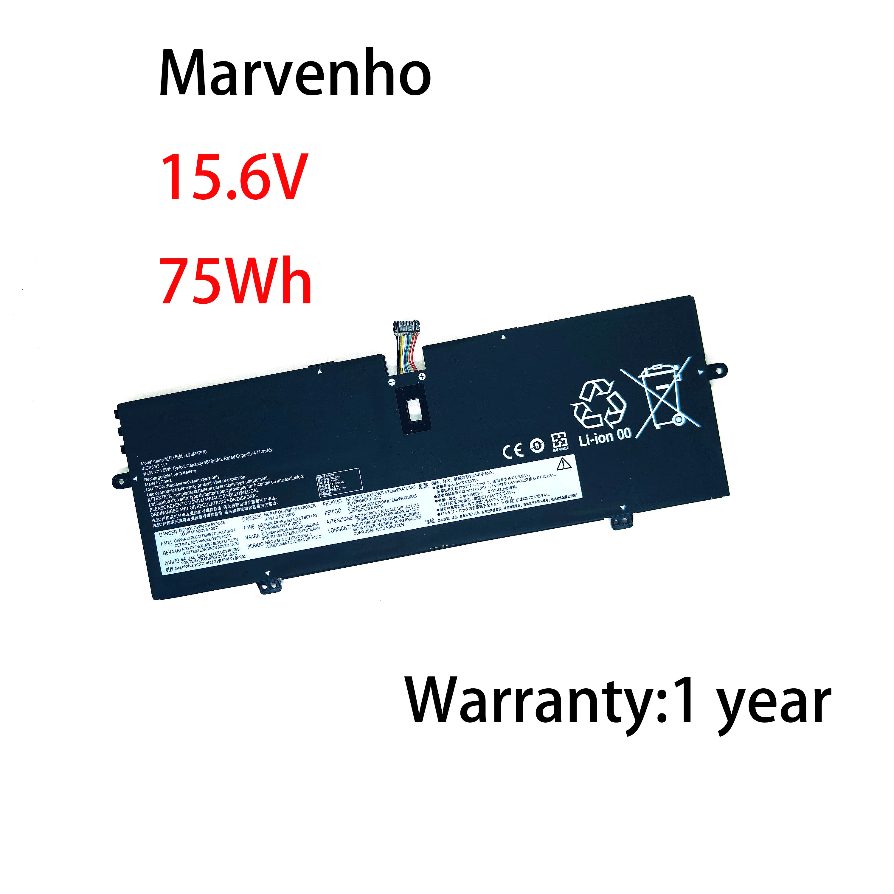 Marvenho New 15.6V  4710mAh 75Wh  L23L4PH0  L23M4PH0  Laptop Battery for  Lenovo Yoga 9 2-in-1 14IMH9(83AC), Yoga 9i(14 Gen 9)