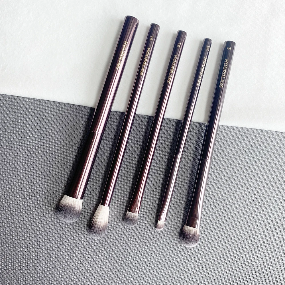 hourglass eye makeup brushes set Luxury Shadow Blending Shaping Contouring Highlighting Brow Concealer Liner Cosmetic Brush Kit