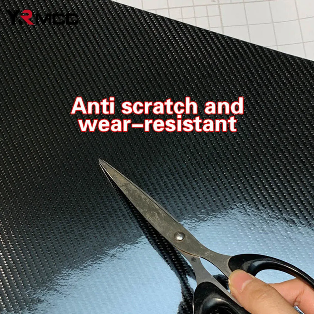 7D ألياف الكربون السيارات ضبط فيلم الفينيل التفاف أسود أحمر ملصقات السيارات للماء لاصق دراجة نارية ملصقات لملحقات السيارات #3