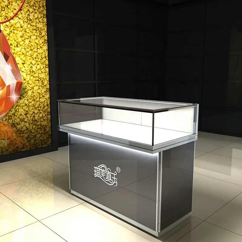 Desain Emas Lampu LED Engsel Kayu Tersembunyi Kunci Laci Pintar Lemari Dinding Set Perhiasan Showcase Digunakan Kabinet Tampilan untuk Toko