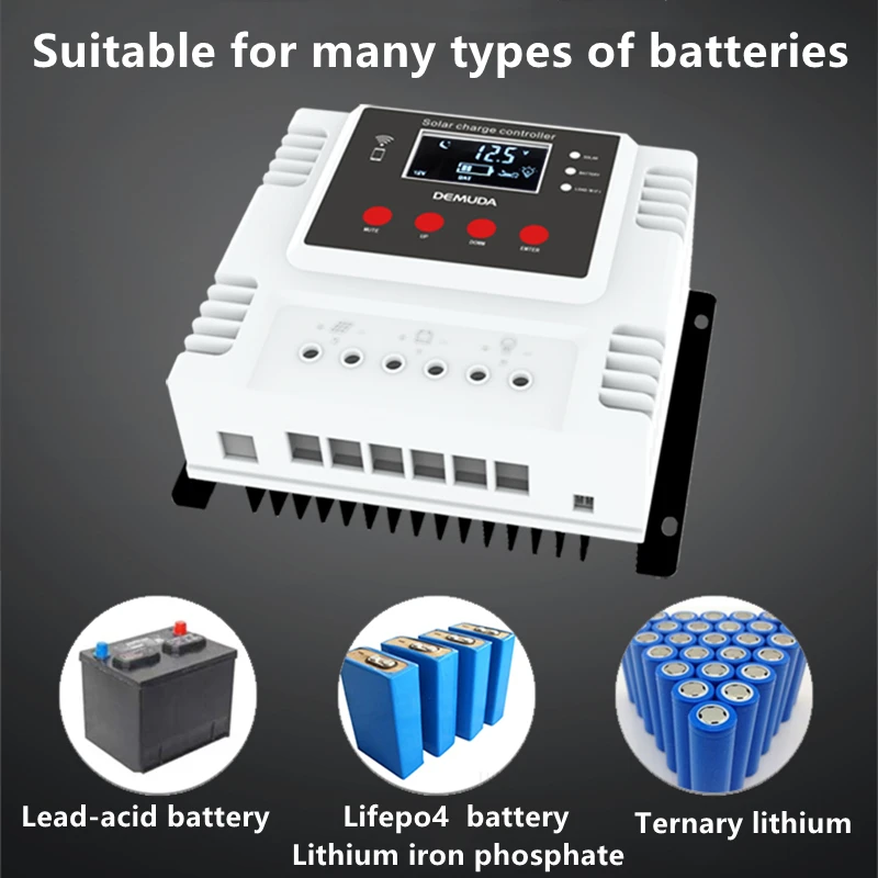 40A 50A 60Amp Solar Charge Controller WIFI APP Monitor PWM Regulator For 12V 24V 48V Lifepo4 Lithium Lead Acid Battery Charging