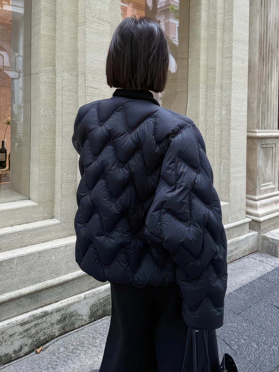 Or para mujer Ligero abajo Jaet 90 White Du Feather redondo Ne Cloud Puff Ropa de abrigo cálida Coreano Sle Loose Fit Long...