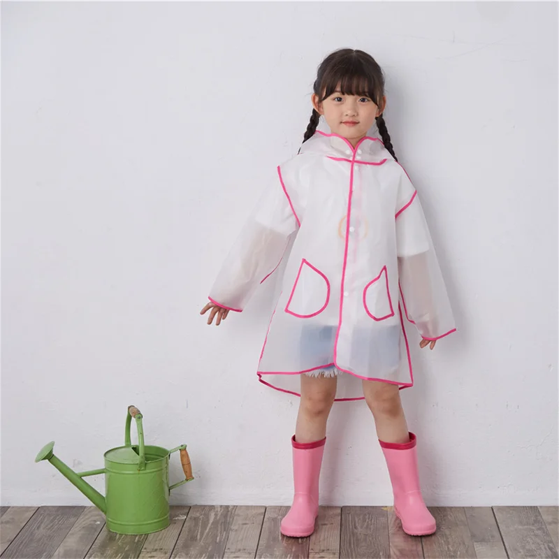 Kids Children Raincoat Waterproof Rain Poncho Clear Transparent Kindergarten School Student Rainsuit Protective Poncho Covers