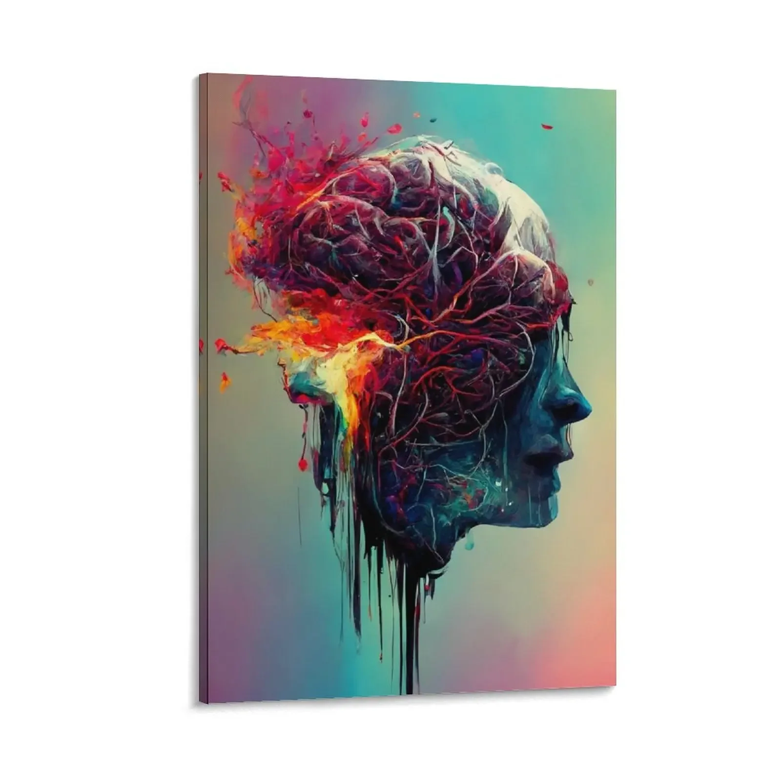 

Brain Melting Glitch Gift Vintage Lover Canvas Painting aesthetic room decor paintings wall decor decorative wall poster