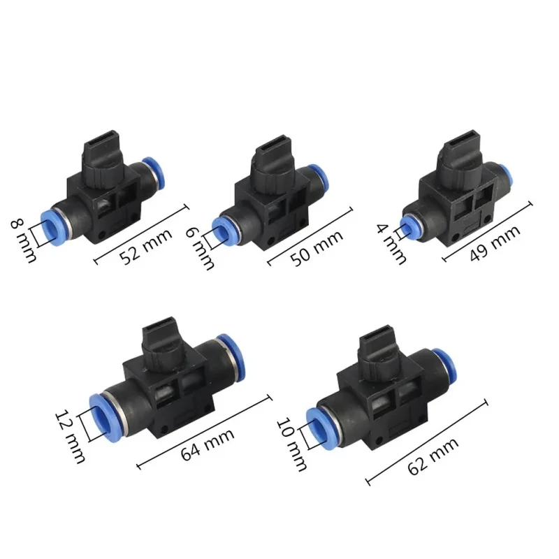 HVFF SA BUC Fitting 4mm 6mm 8mm 10mm 12mm Pneumatic Push In Quick Joint Connector Hand Valve To Turn Switch Manual Ball