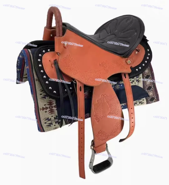 Customized Style Color Suede Fiber Origin Drum Type Size Place Model DyedCD Western Horse Saddle Tack Set Leather Seat