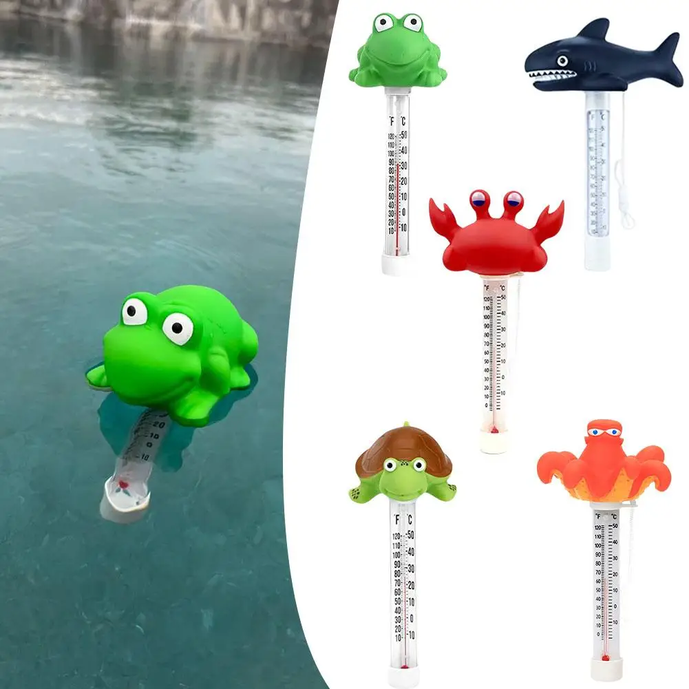 Animal Floating Pool Thermometer Hot Tub Fish Thermometer Meter Temperature Pvc Cartoon H9t0