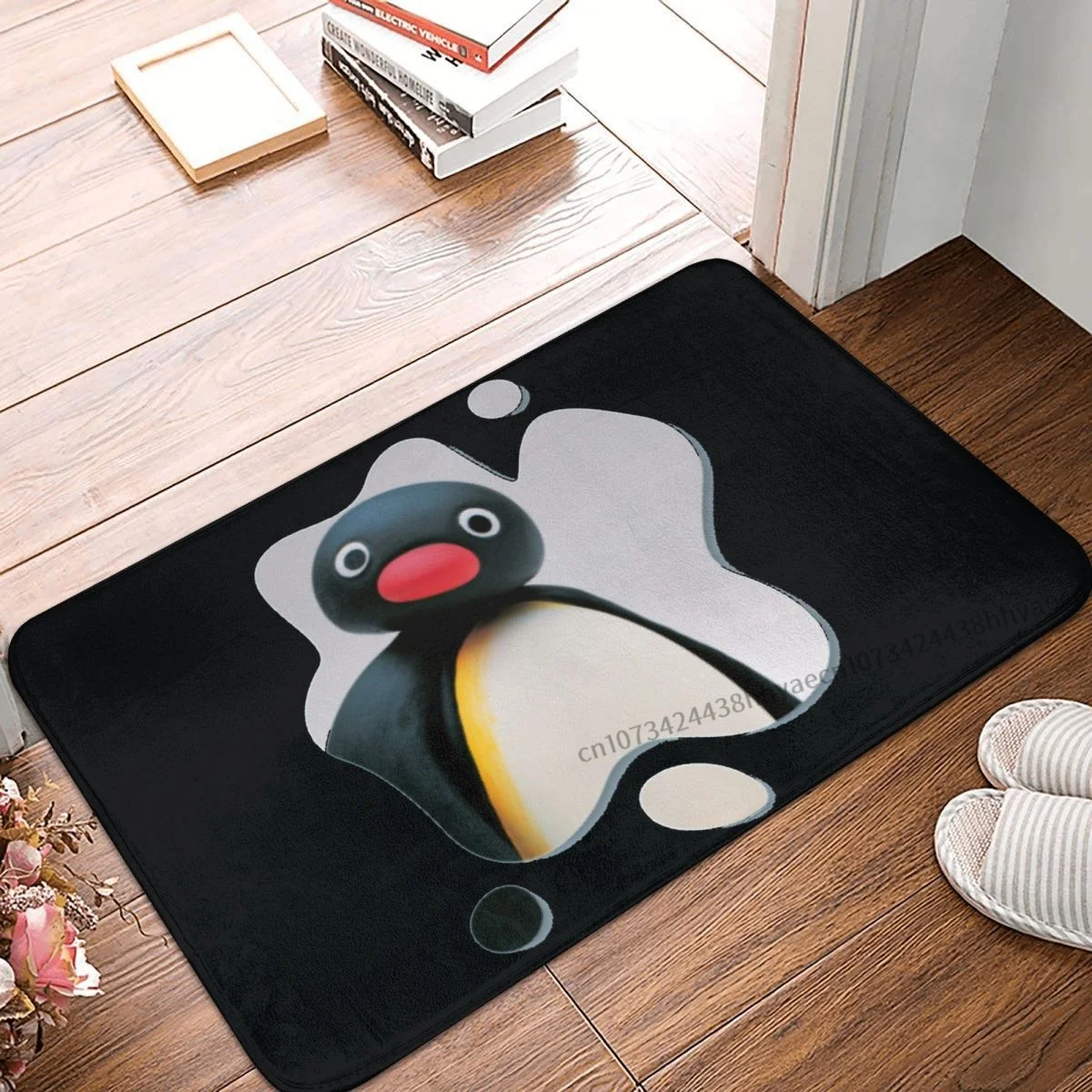 Pingu Pinga Penguin TV Bathroom Mat Kawaii Doormat Flannel Carpet Entrance Door Rug Home Decoration