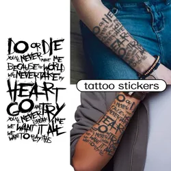 Personalized English, graffiti style, long-lasting waterproof 1-2 weeks, temporary tattoo sticker, realistic fake tattoo