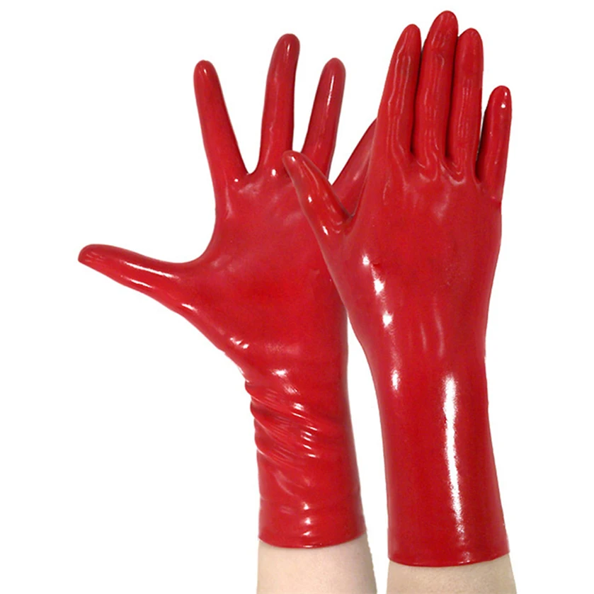 Sexy Latex Rubber Gloves Women Men Short Cosplay Gloves Costumes  Accessory S-LA033