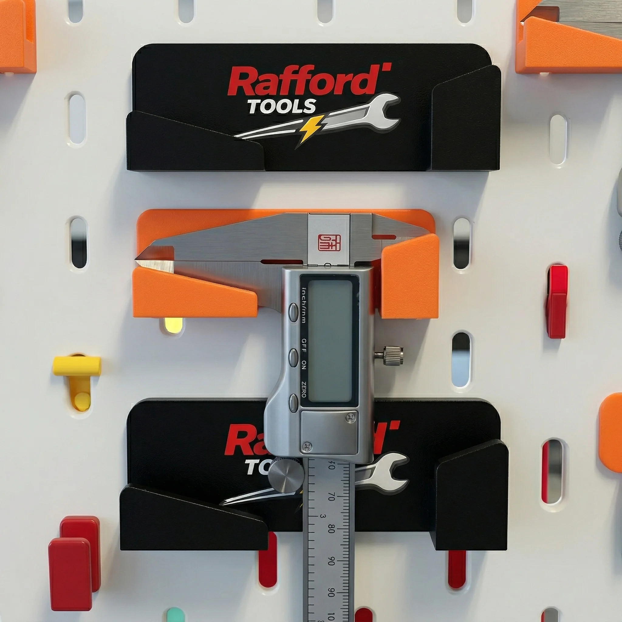 Wall Mounted Tool Organizer Rack for Digital Caliper and Tape Measure, No Assembly Plastic Garage Workshop Storage Holder