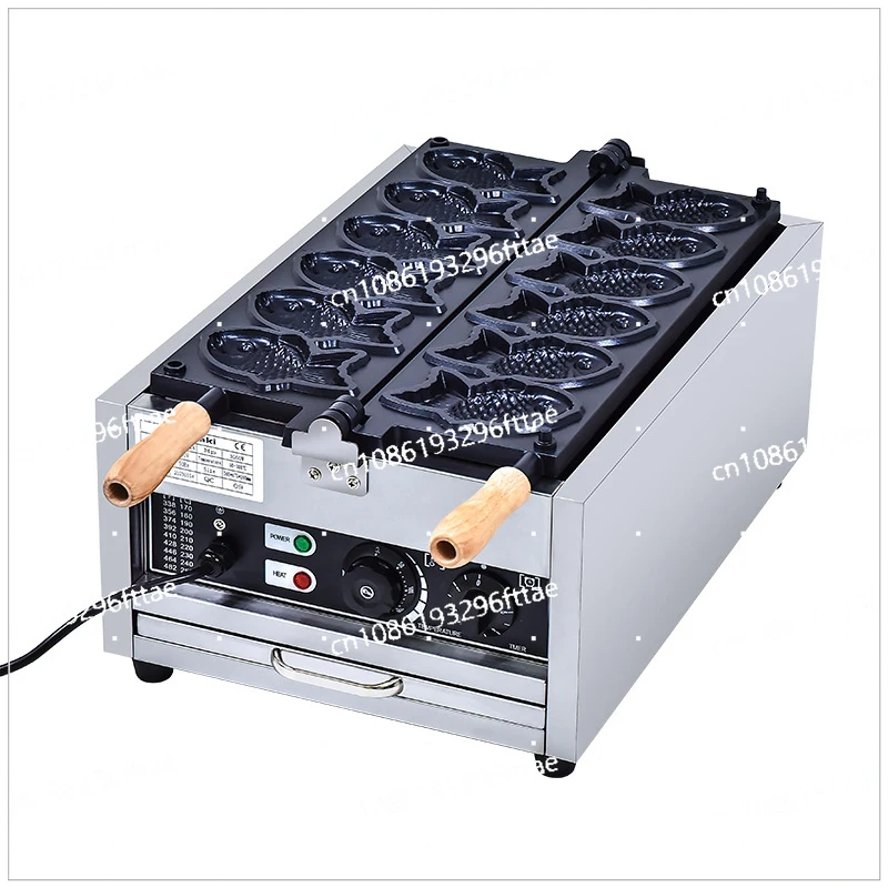 Fish Shaped Waffle Electric Taiyaki Machine 220V/110V Fish Shape with Close Mouth Taiyaki Maker Commercial