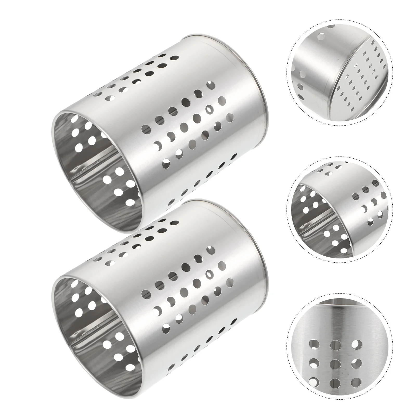 

2pcs Stainless Steel Kitchen Chopstick Fork Spoon Holder Storage Container ganizer Tabletop Utensil Stand Cutlery Drain