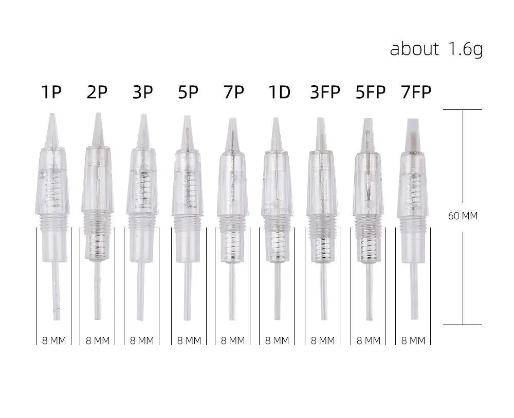 

20pcs Replacement Screw Tattoo Cartridge Needles 1D 1R 2R 3R 3F 5R 5F 7R 7F for MYM Electric Derma Tools Microblading Needles