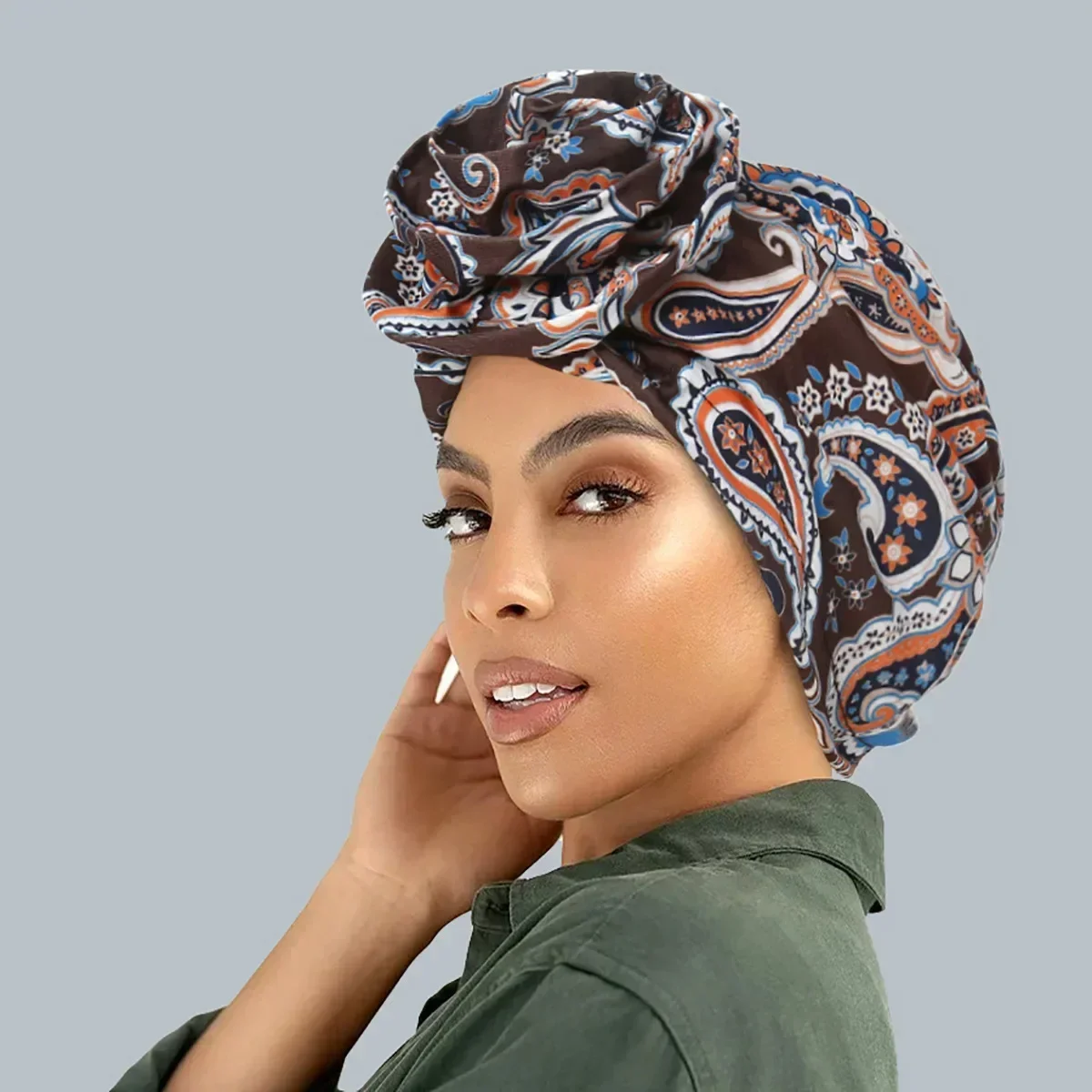 New African Women Print Turban Flower Beanies Bonnet Muslim Hijab Headscarf Hair Loss Head Wrap Bandanas Headband Turbante Mujer