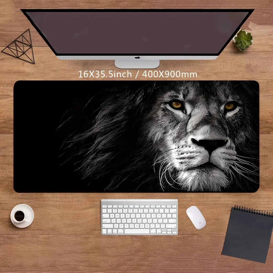 Computer Mat Mouse Pad Anime Mousepad Gamer Table Office Carpet 1000x500MM Large Lion Desk Accessory Black Keyboard Deskpad