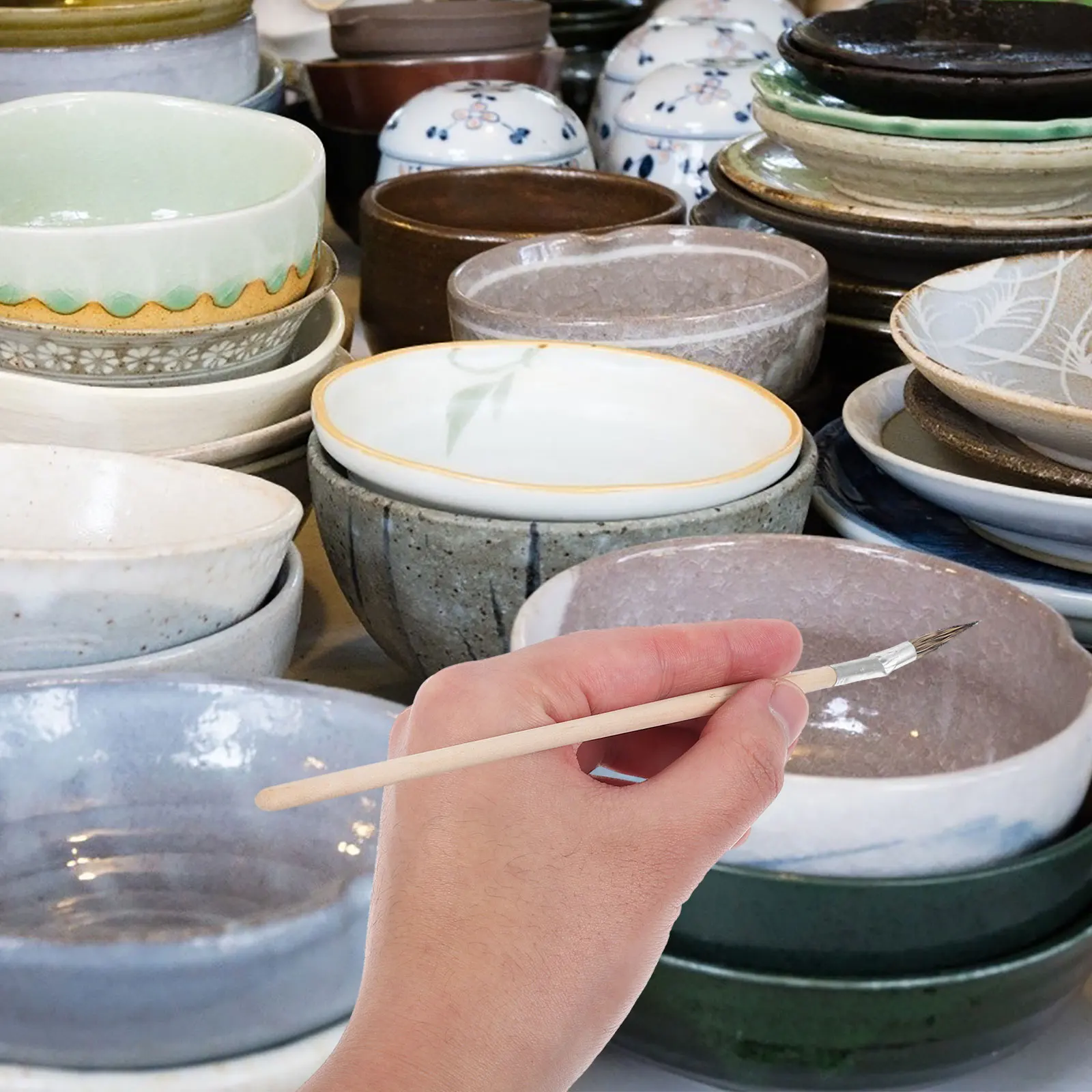 

Ceramic Painting Brush Fine Tip Easy Grip Portable For Watercolor Oil Acrylic Pottery Glaze Art Craft Drawing Painting