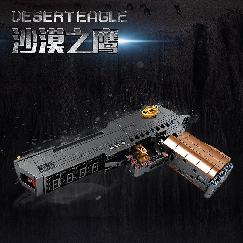 

Military Desert Eagle Firing Pistol Children's educational DIY building block toy Birthday present