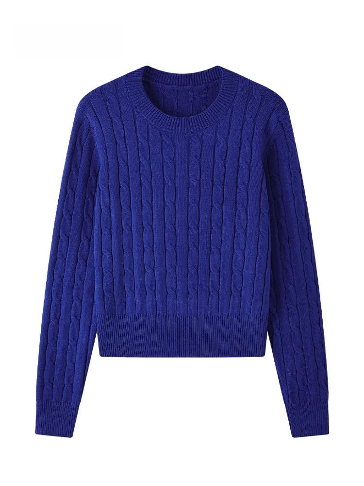 

JZZDEMM Женский вязаный свитер Simple Twist Ne Design Faion Slim Fit Inner Wear Long Sve round Ne Top for Autumn Wi...