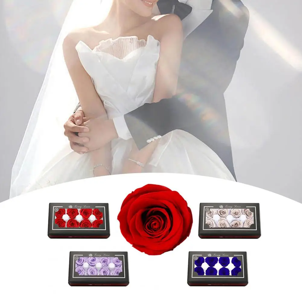 Adorno de rosa preservado hecho a mano, colores vibrantes y textura natural, regalo sorpresa para el día de San Valentín