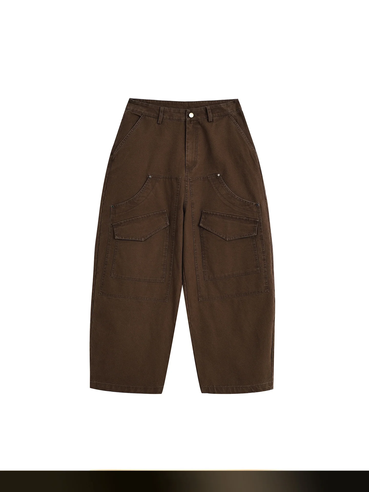 

American Retro Waed Wood Multket Workwear Long Pants High Street Autumn Straight Leg Wide Leg Pants Casual Cotton Trousers