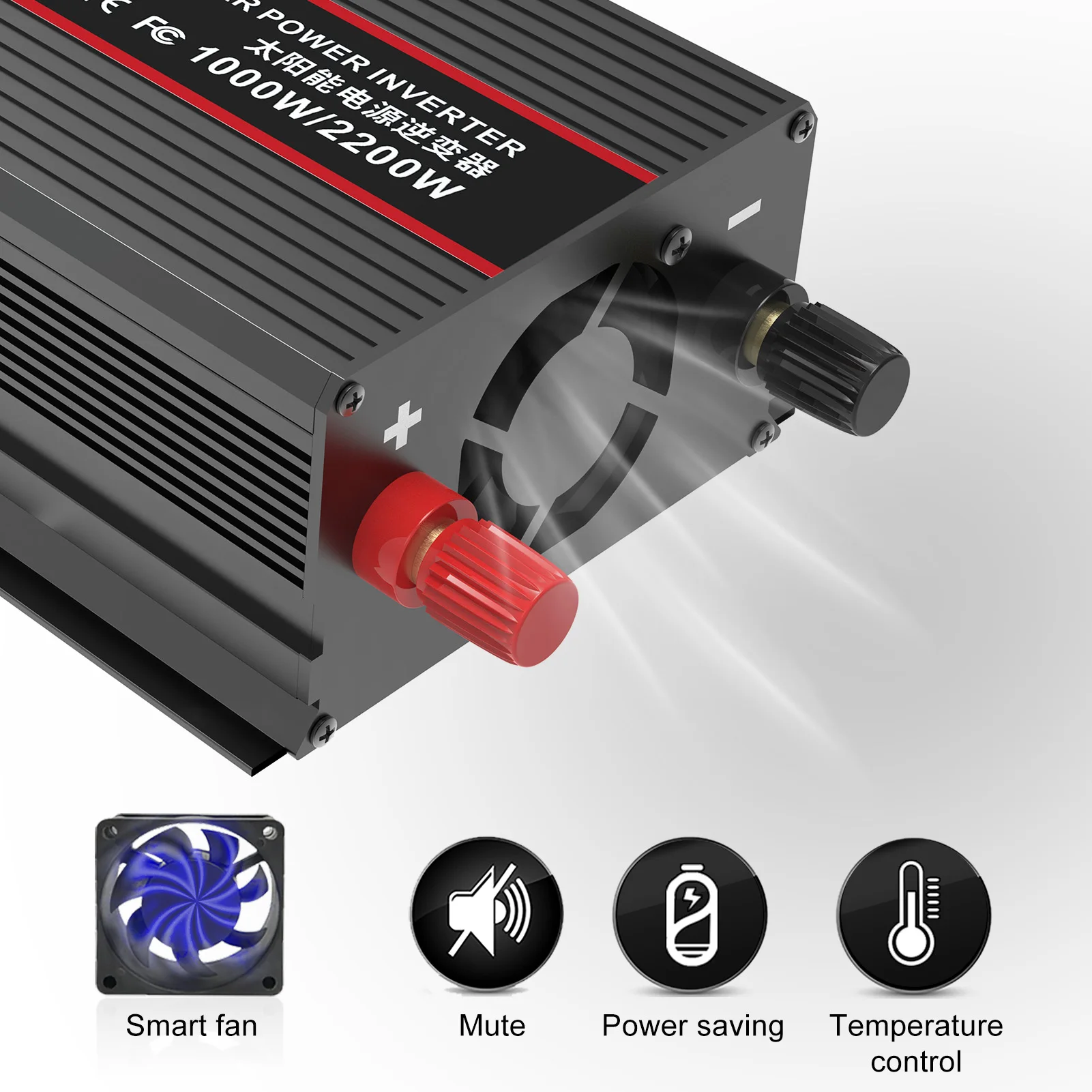 DATOU BOSS 1800W Inverter Pure Sine 12v 220v 50/60Hz EU Socket with Fans TypeC USB 12v 220v Car Inverter 1000W 1500W