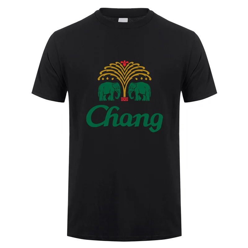 Chang Beer T Shirt Summer Men Cool Cotton Short Sleeve Chang Beer Thailand Elephant T-shirts Unisex Gift Tops Tee LH-538