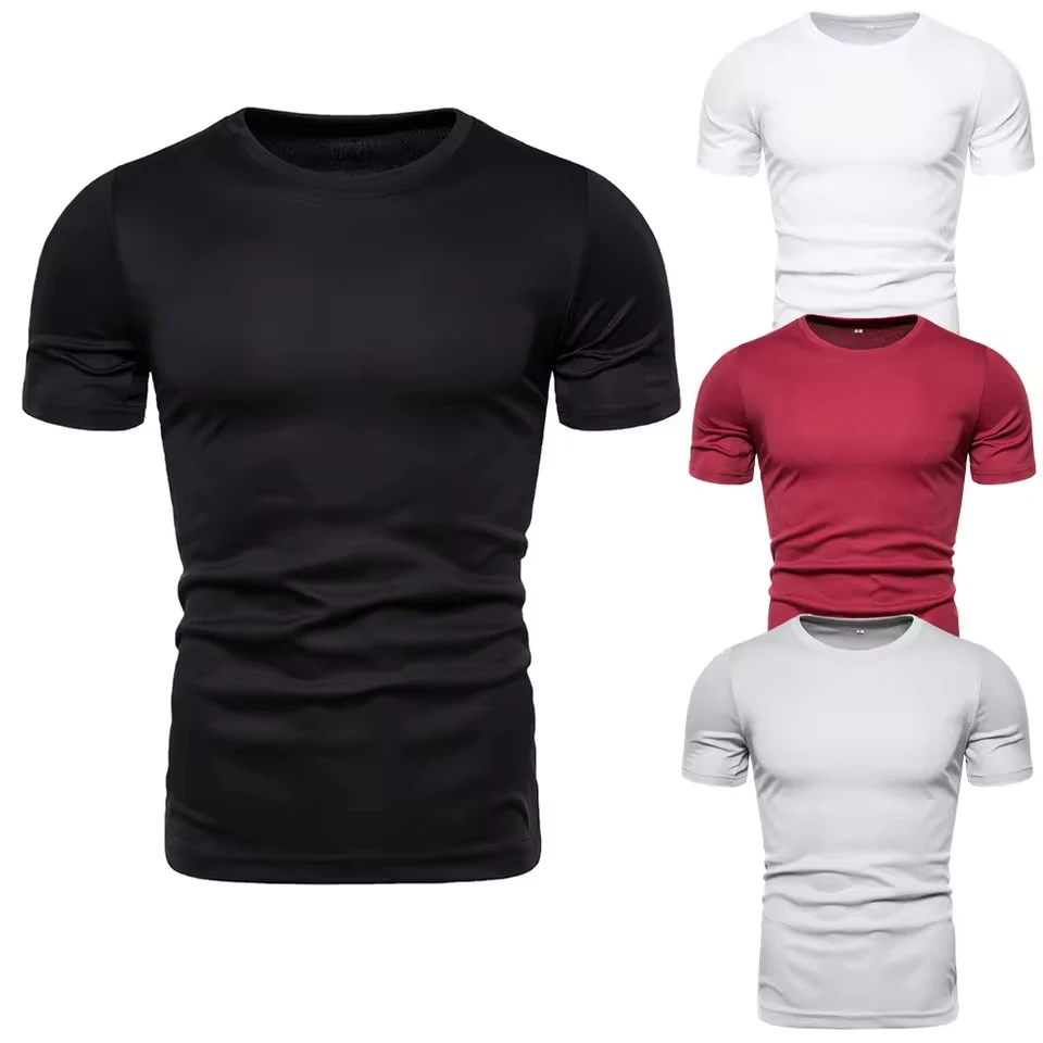 Summer Men's Short-sleeved Solid Color T-shirt Casual Crew Neck Bottoming Shirt