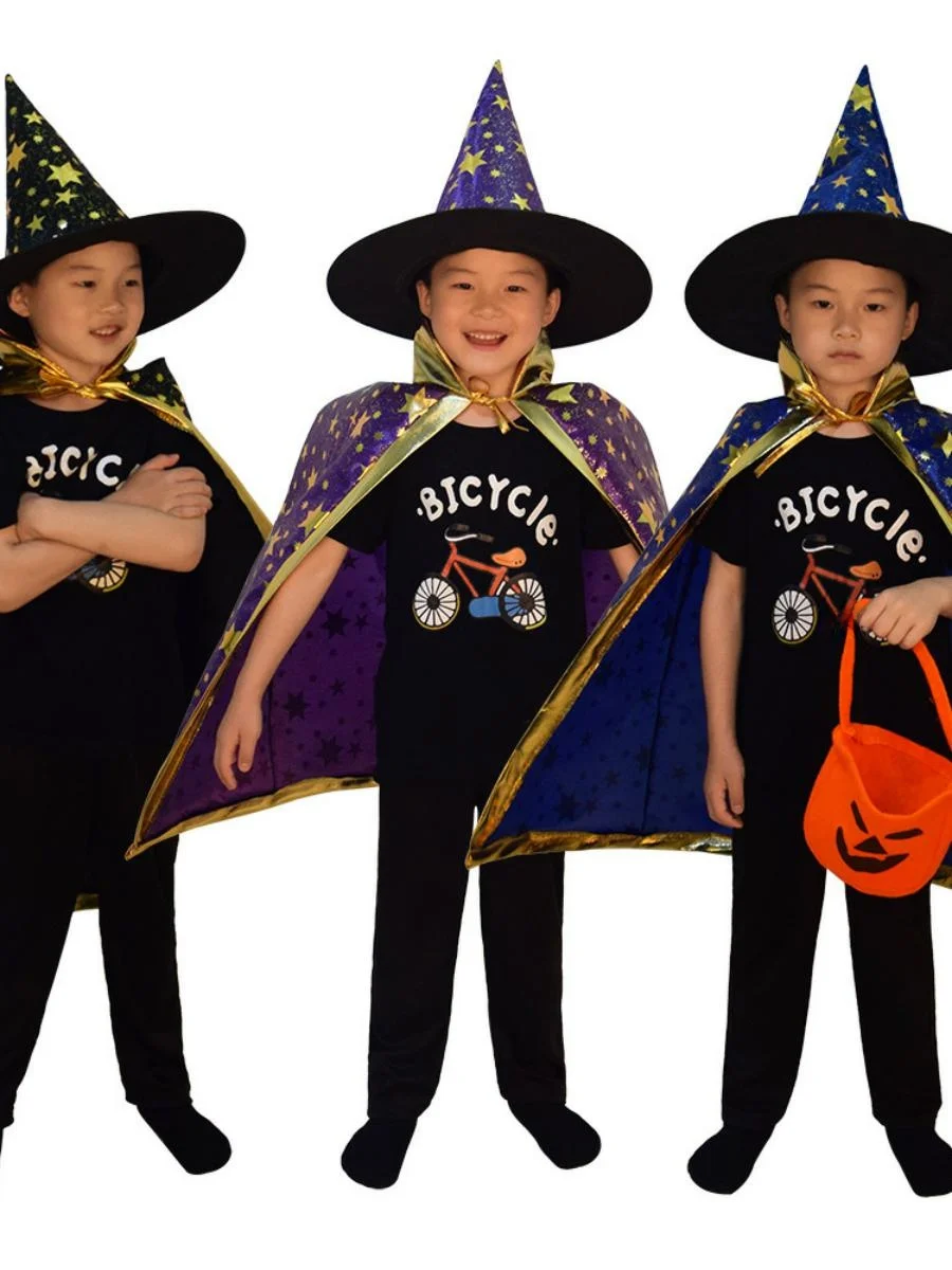 Nouveau loween Costume de spectacle sur scène pour enfants Cosplay ow vêtements de plang de rôle bleu Polyester vêtements ethniques traditionnels