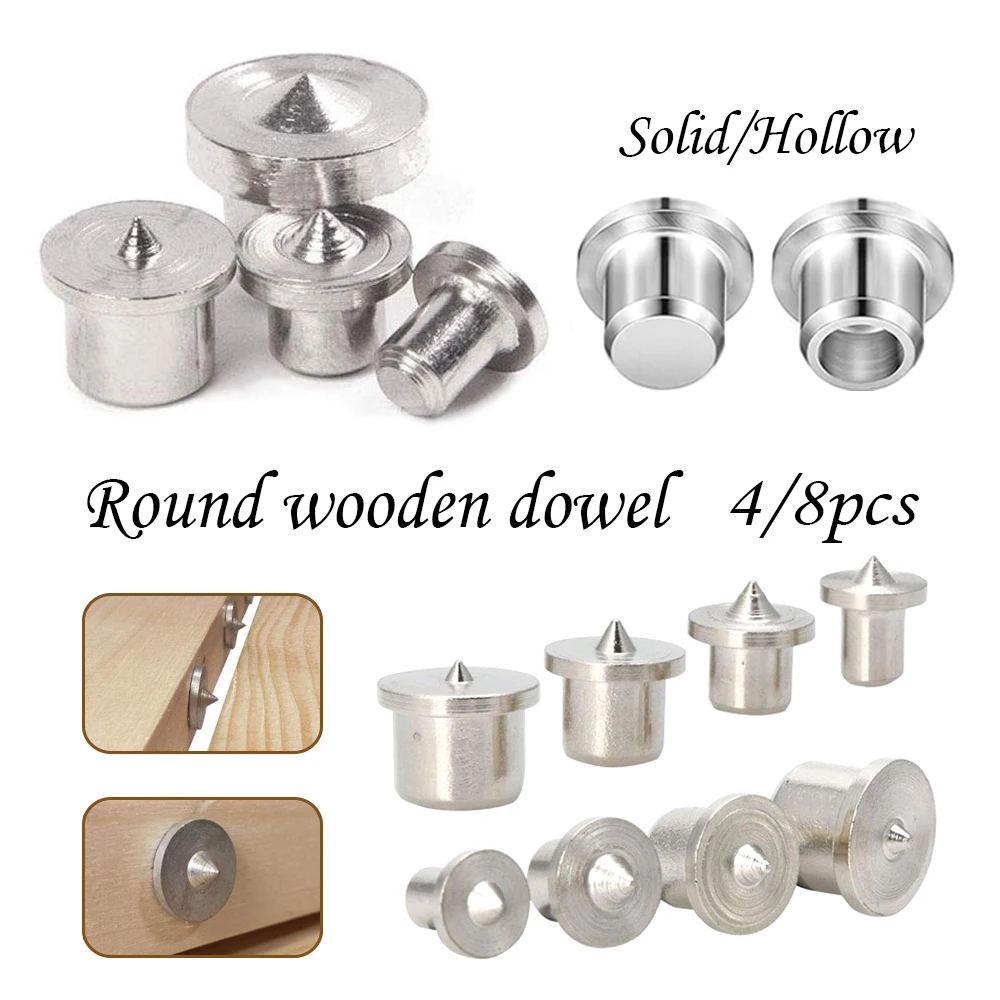 4/8pcs Dowel Drill Woodworking Tools Dowel Centre Point Pin Set 6mm8mm10mm 12mm Dowel Tenon Center Set Transfer Plugs Wood Drill