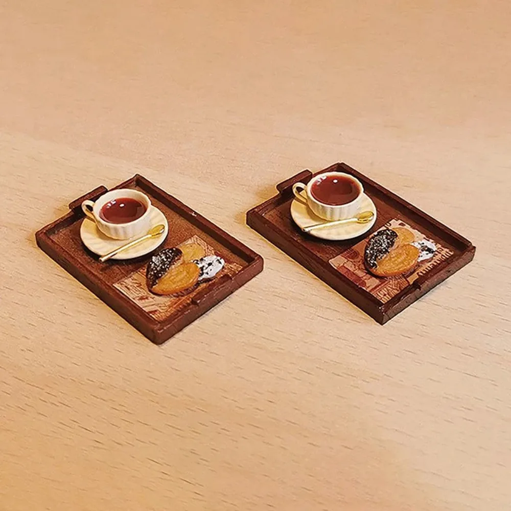 

OB11 Scale Mini Coffee Cup Drink Model Egg Tart Colorful Dollhouse Miniature Food Resin Tray Doll Dessert Model Set